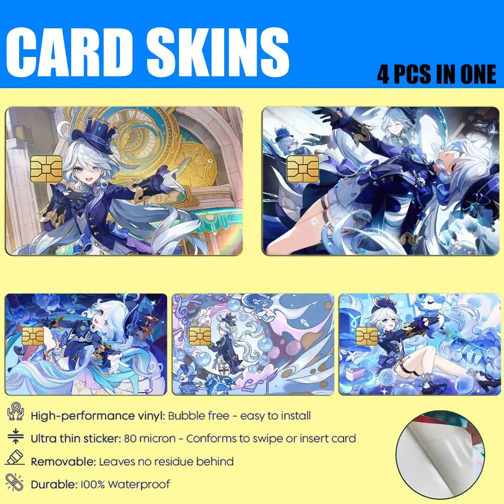 

Genshin F-F-Furina Merchanside Card Stickers for Bank Access Protective Waterproof Film Cover Sticker Gift