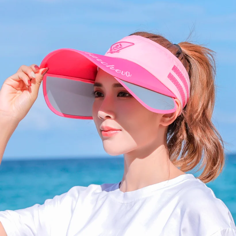 Summer Sun Hats for Women Female Sun Protection Vacation Beach Cap Outdoor Bucket Hat Retractable Long Brim Empty Top Hats New