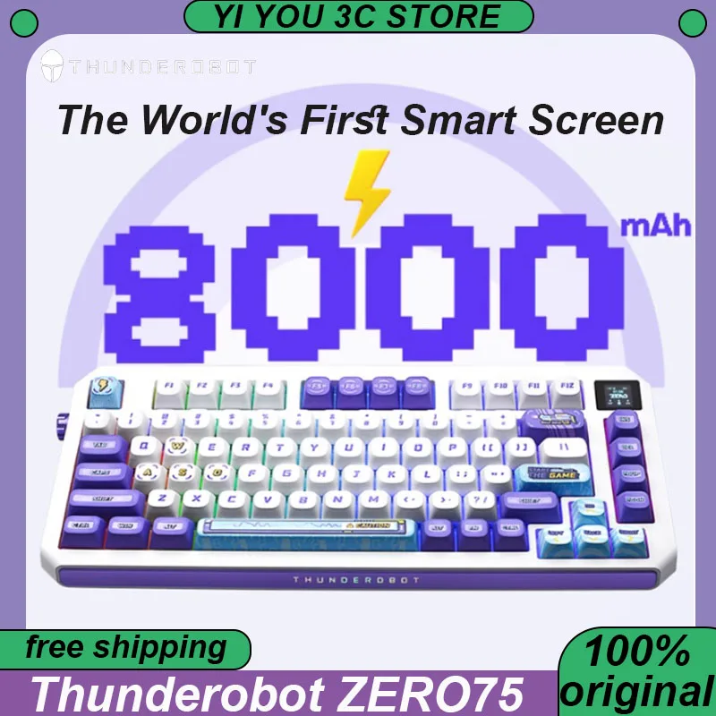 

Thunderobot ZERO75 Smart Screen Mechanical Keyboard Tri-mode Wireless Bluetooth Keyboards 81Keys Hot Swap Gasket Gaming Axis PC