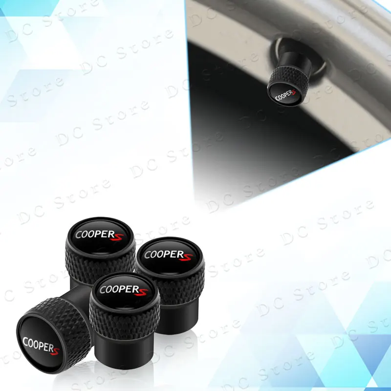 4Pcs/Set Cooper S Logo Emblem Car Tire Valve Stem Caps Dust Proof Covers Decor For Mini R51 R52 R53 R52 R55 F54 F57 Countryman