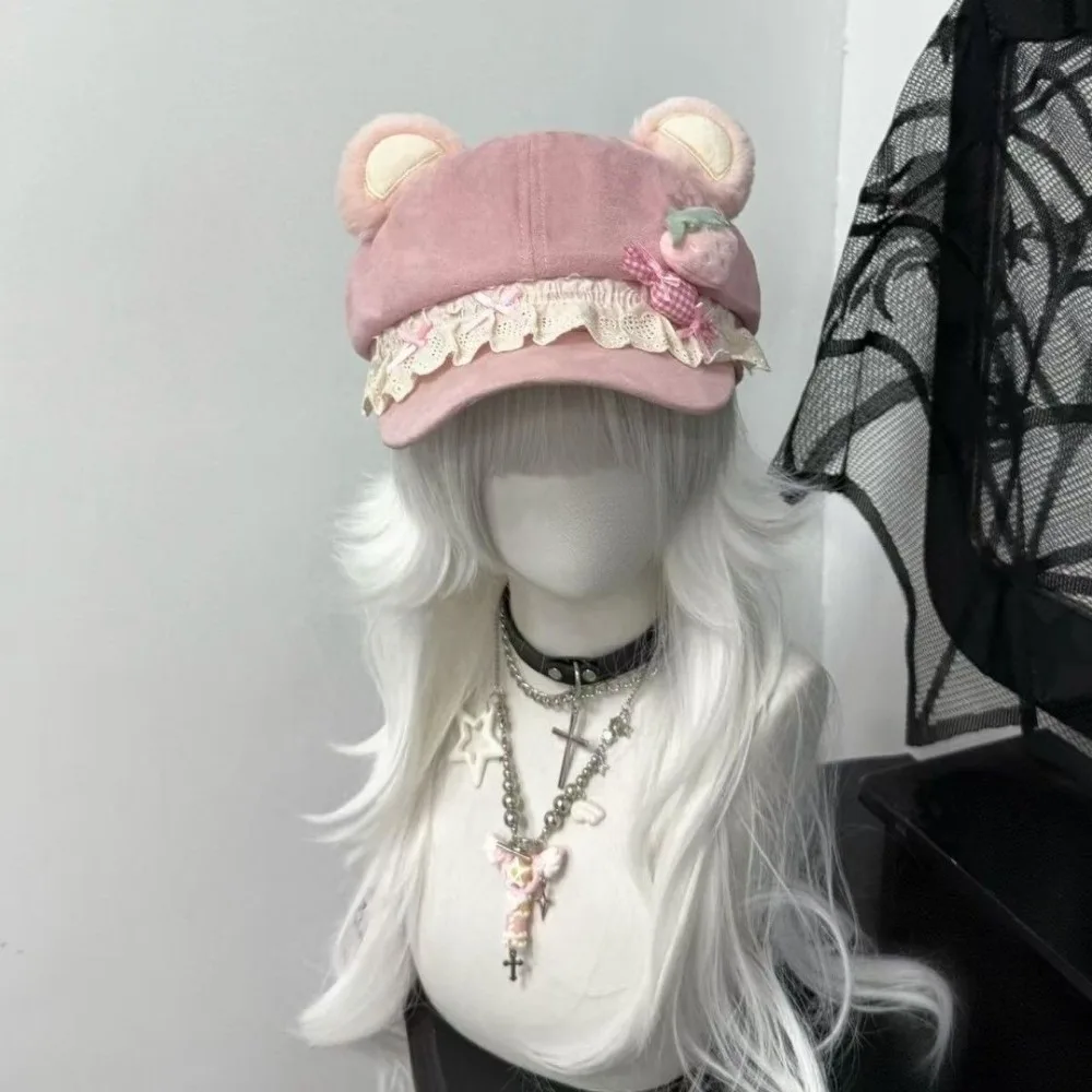 

New 3D Cat Ears Beret Hat Y2K Style Lightweight Newsboy Cap Clothes Accessories Cat Ear Cap Women