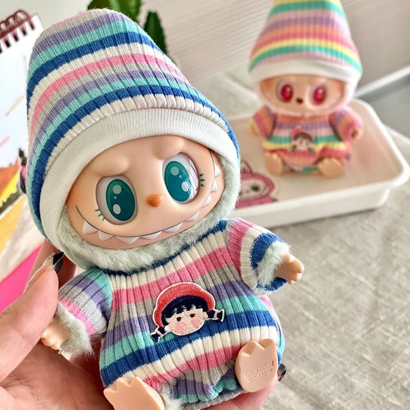 17 centimetri Mini Peluche Vestiti per le Bambole Outfit Accessori Per La Corea Kpop Labubu Bambole Idol Seduta Partito V1 V2 Abbigliamento Labubu Accessori