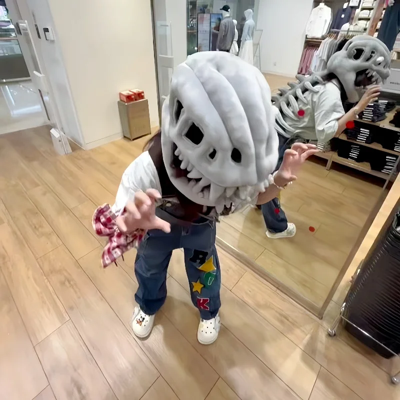 3d Realistic Dinosaur Skeleton Costume Set Funny Headgear Cosplay Dress Up Clothing Plush Toys Creative Gift Hot Selling For Boy