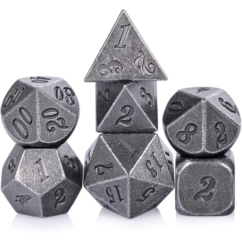 

Creative Metal Metal Dice Set D4 D6 D8 D10 D12 D20 Polyhedral Sharp Corner Dice Multicolor Table Games Accessories Gift