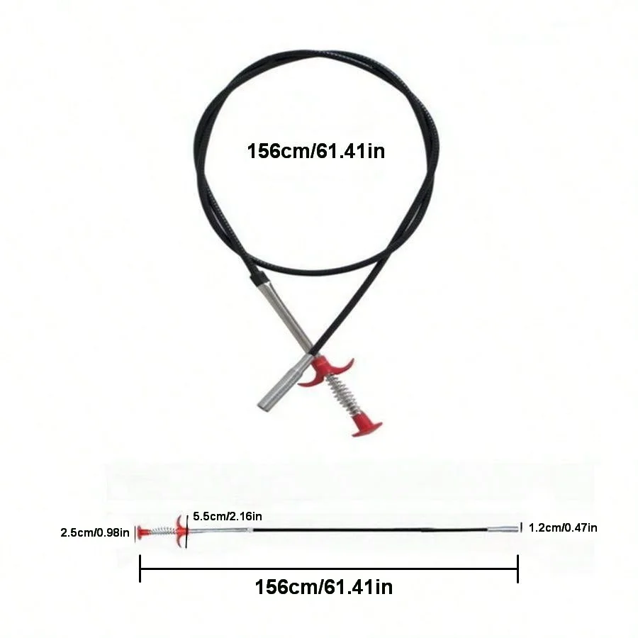 156 سنتيمتر/61.41in المجاري أربعة مخلب Unclogger تنظيف مخلب الشعر ، انسداد القمامة أدوات الانتقاء والتجريف