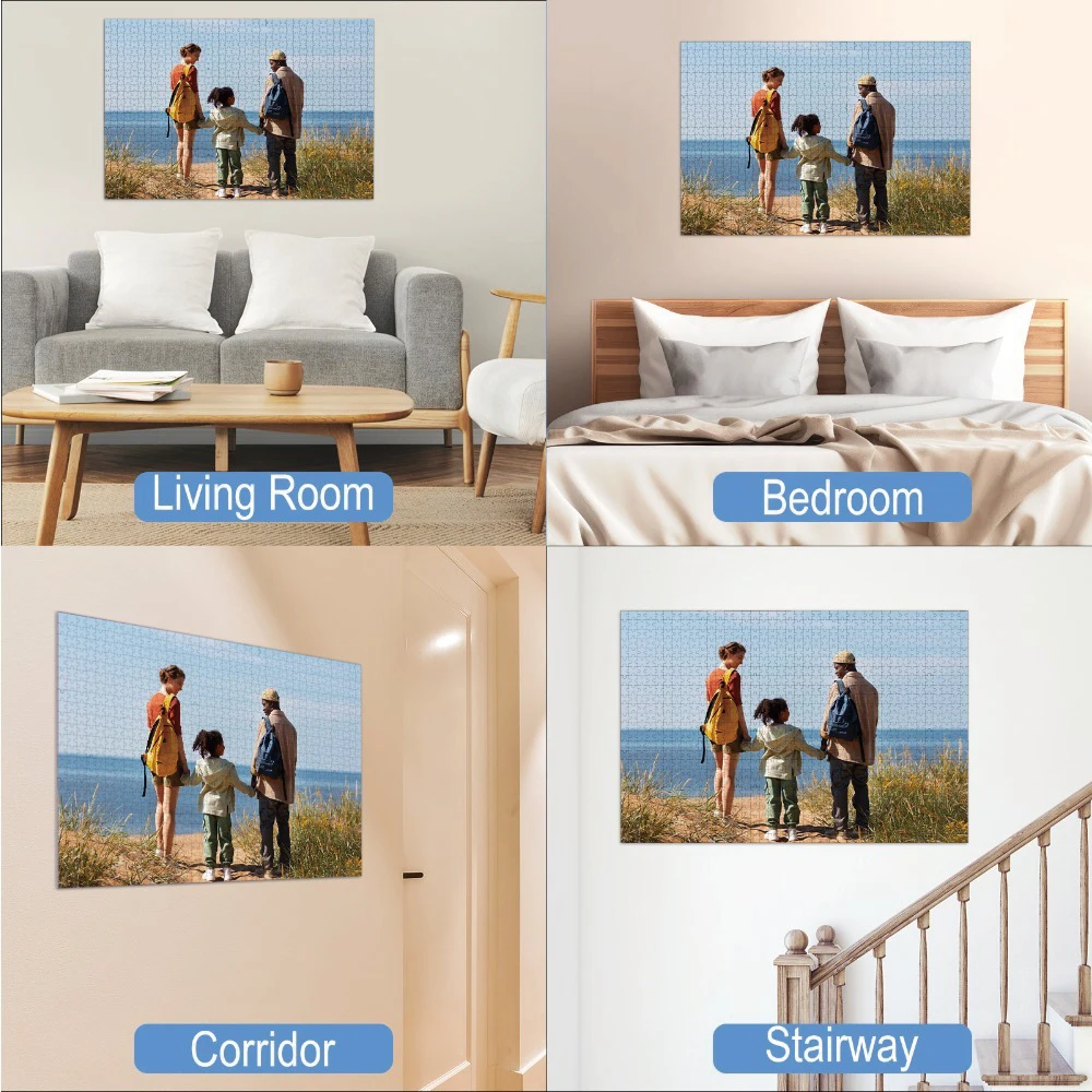 35/300/500/1060 Stück Personalisiertes Foto-Puzzle mit Familienfoto für Einweihungsfeier, Schlafzimmer/Wohnzimmer, zum Kindertag