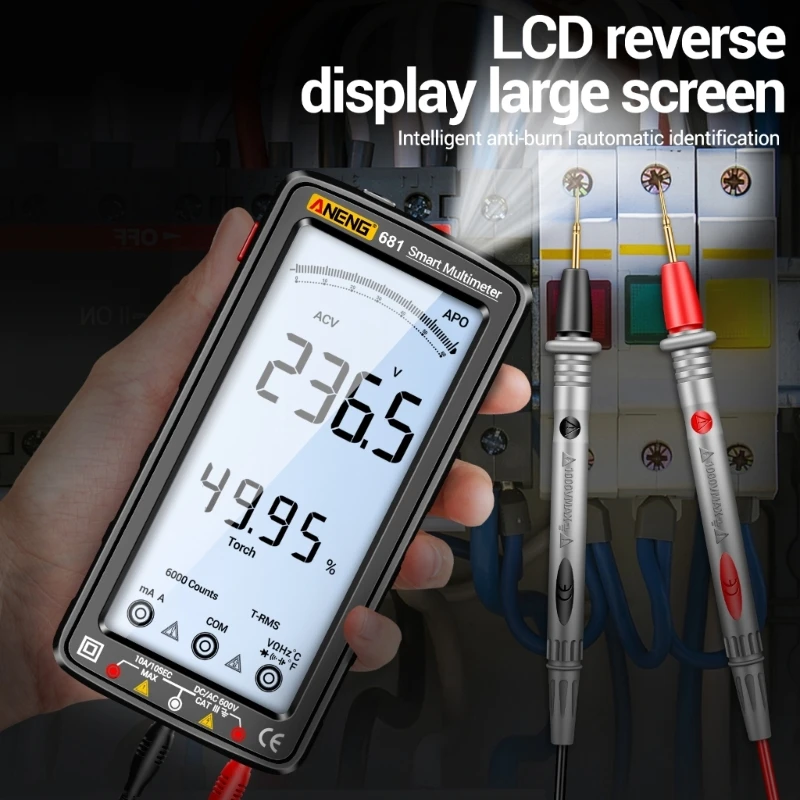 Imagem -04 - Multímetro Recarregável Usb Voltímetro Digital Tela Lcd Auto-variação Multitester Capacitância Resistência Frequência Atacado