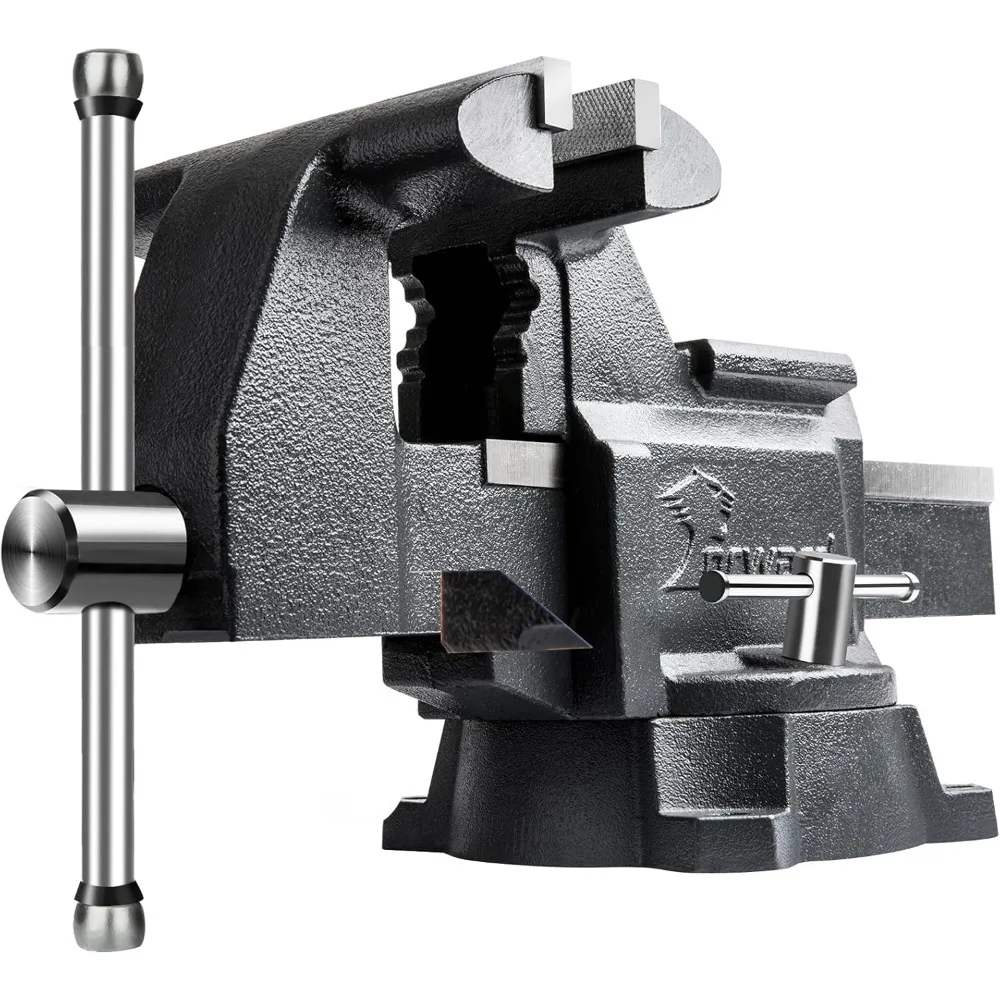 8 Inch Bench Vise Heavy Duty Vice with Anvil and 190 Degrees Swivel Base (8