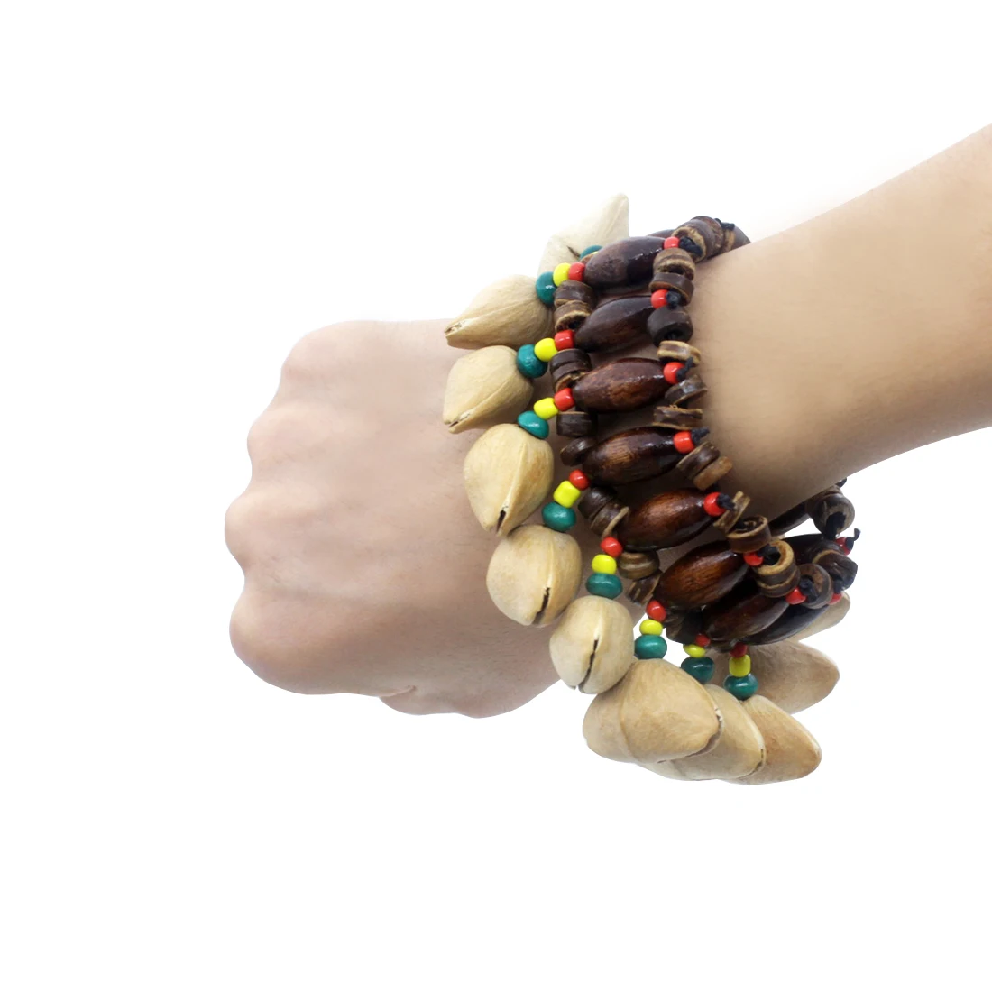 Handbells Handmade Nuts Shell Bracelet Handbell for Djembe African Drum Conga Percussion Accessories Gift Musical Instrument