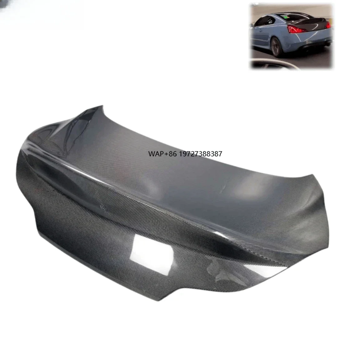 

High Quality V1 Style for Infiniti G37 2-door Carbon Fiber Trunk Lid Perfect Fitment Black YT Brand 3 Month Warranty