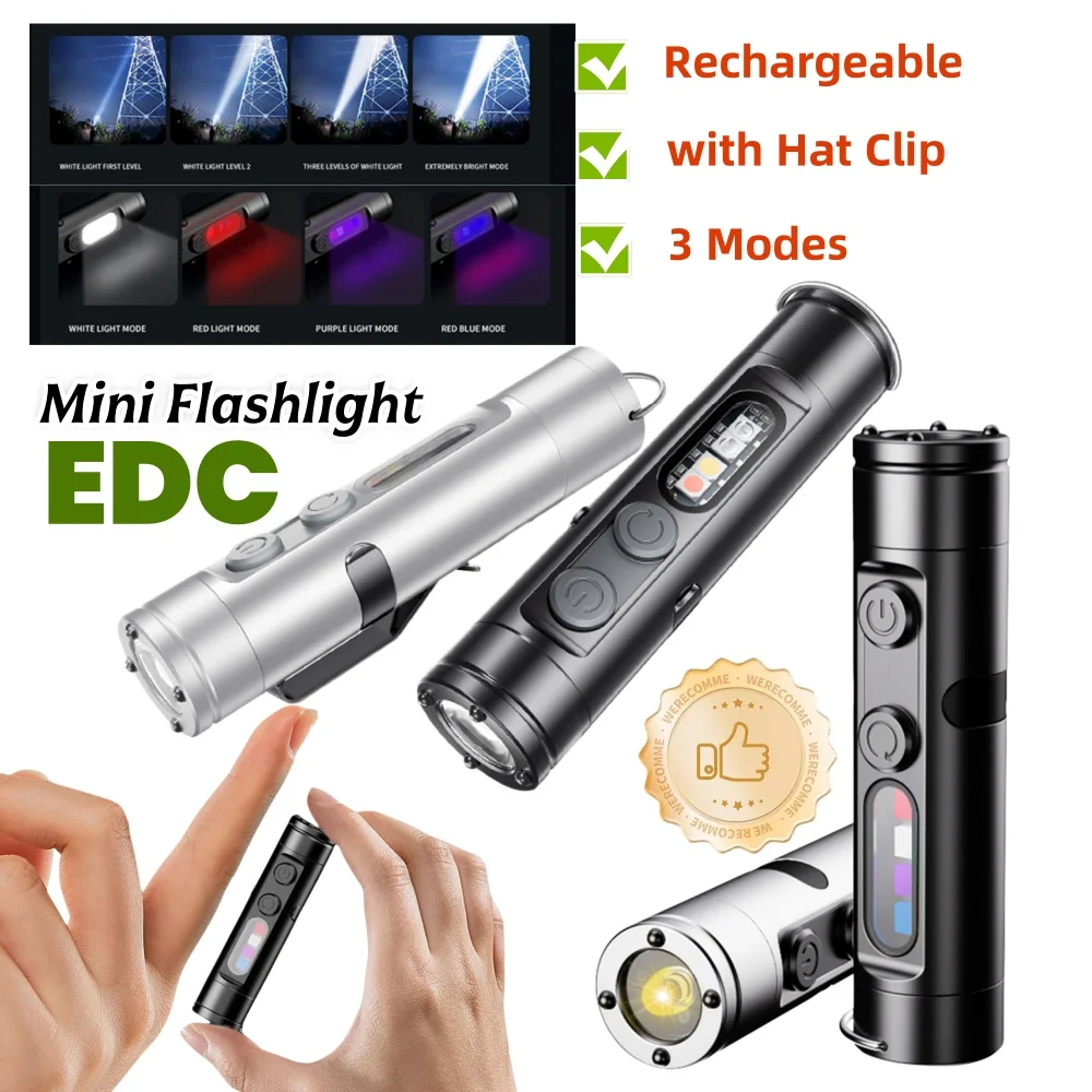 

Taclite Mini Flashlight - Emergency Rechargeable LED Magnetic Tactical Flashlight with Hat Clip The Ultimate Everyday Micro Tool