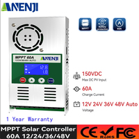 60A MPPT Solar Charge Controller Battery Charger 12V 24V 36V 48V Auto for Vented Sealed Lead Acid Lithium Battery Solar Panel