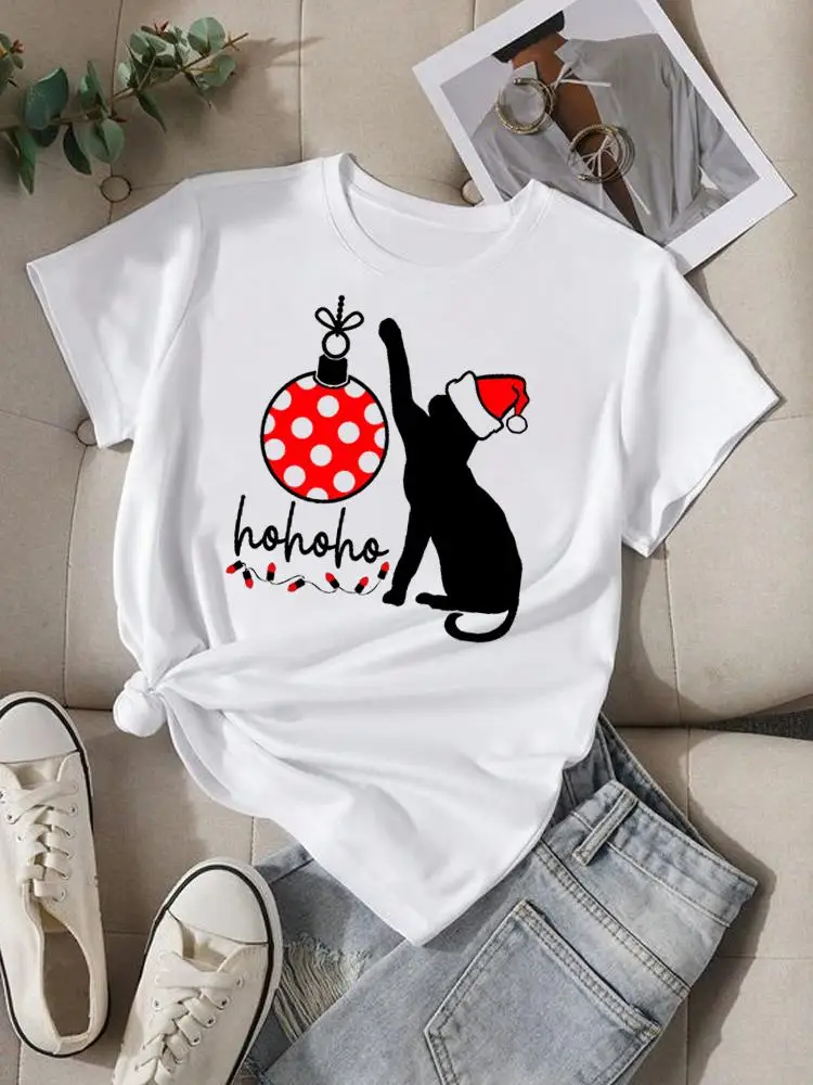 Luipaard Mooie Trend Jaren 90 Stijl Print Vrolijk Kerstfeest Nieuwjaar Top Grafisch T-Shirt Vrouwen Mode Kleding Korte Mouw T-Shirts