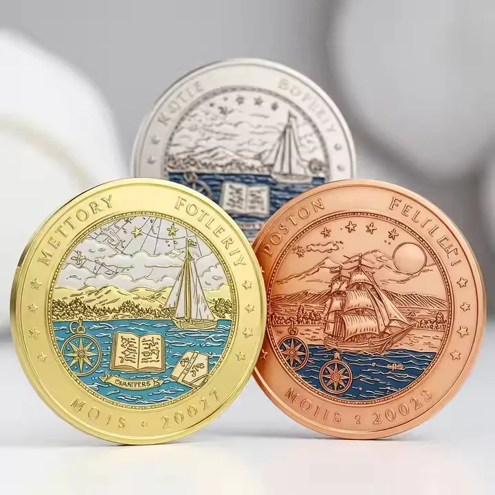 

Personalized Custom Ship Racing Event Coin Metal Enamel Maritime Exploration Collection Coins