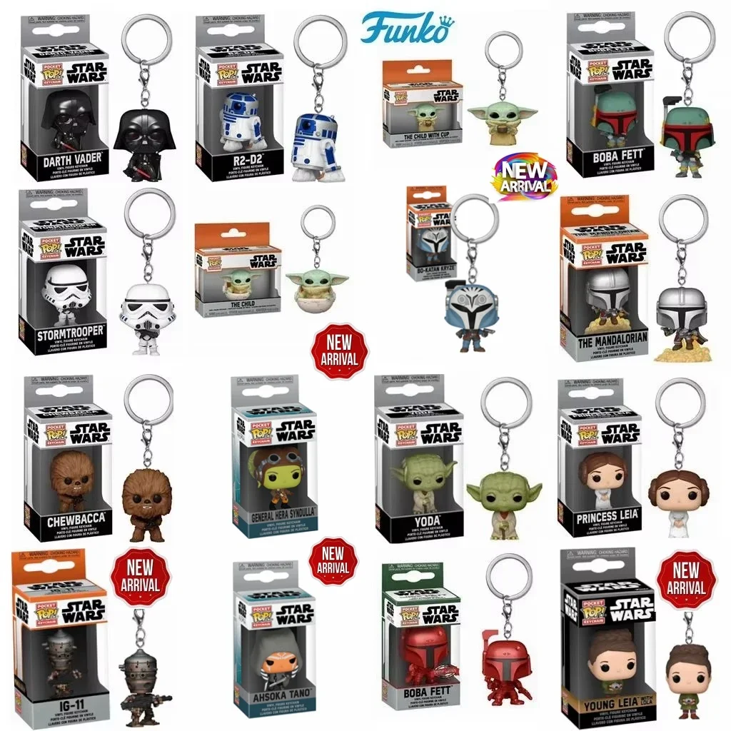 FUNKO POP Star Wars Hera Syndulla AHSOKA BO-KATAN Leiya IG-11 Chubacca R2-D2 Darth Vader Stromtrooper bolsillo Pop llavero Juguetes
