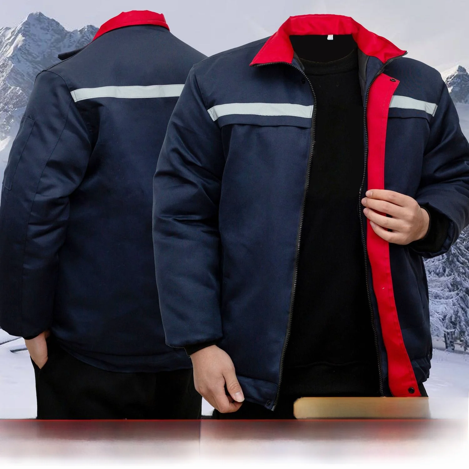 معطف Theened لحماية العمل من القطن Jaet للرجال عاكس للضوء ومقاوم للأوساخ ومقاوم للاهتراء في موقع البناء