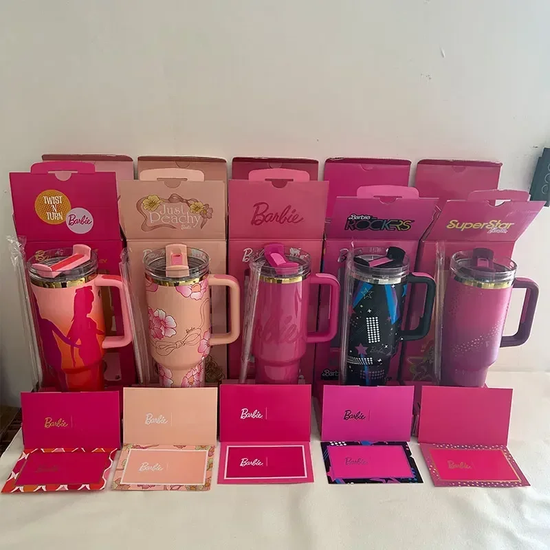 40oz Barbie Tumbler with Straw and Lid Stainless Steel Coffee Thermos Cup Double Wall Vacuum Insulated Car Travel Mugs