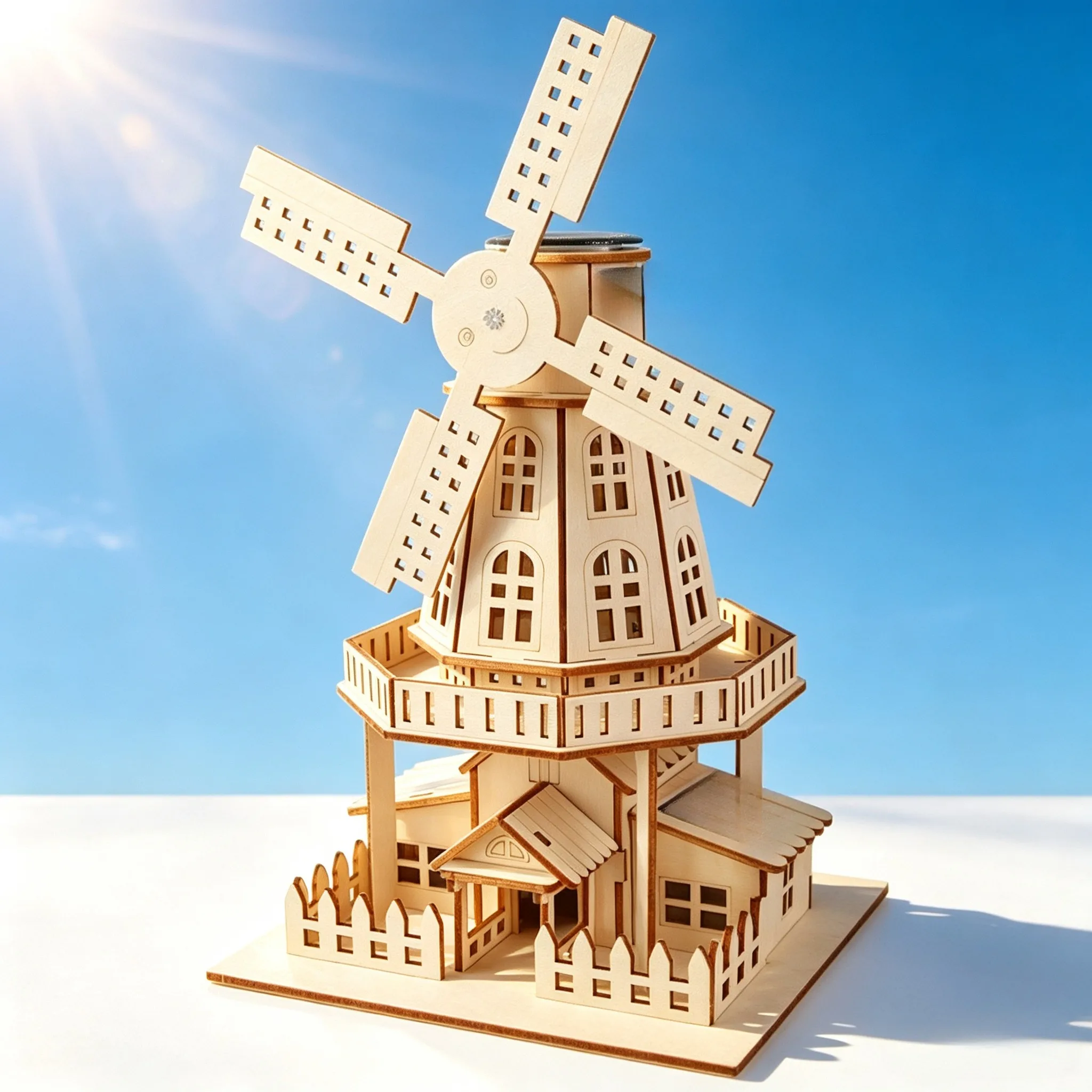 Solar Windmill House Children's Science and Education Experiment DIY Toys, Hand-Assembled Models, Science and Education Toys