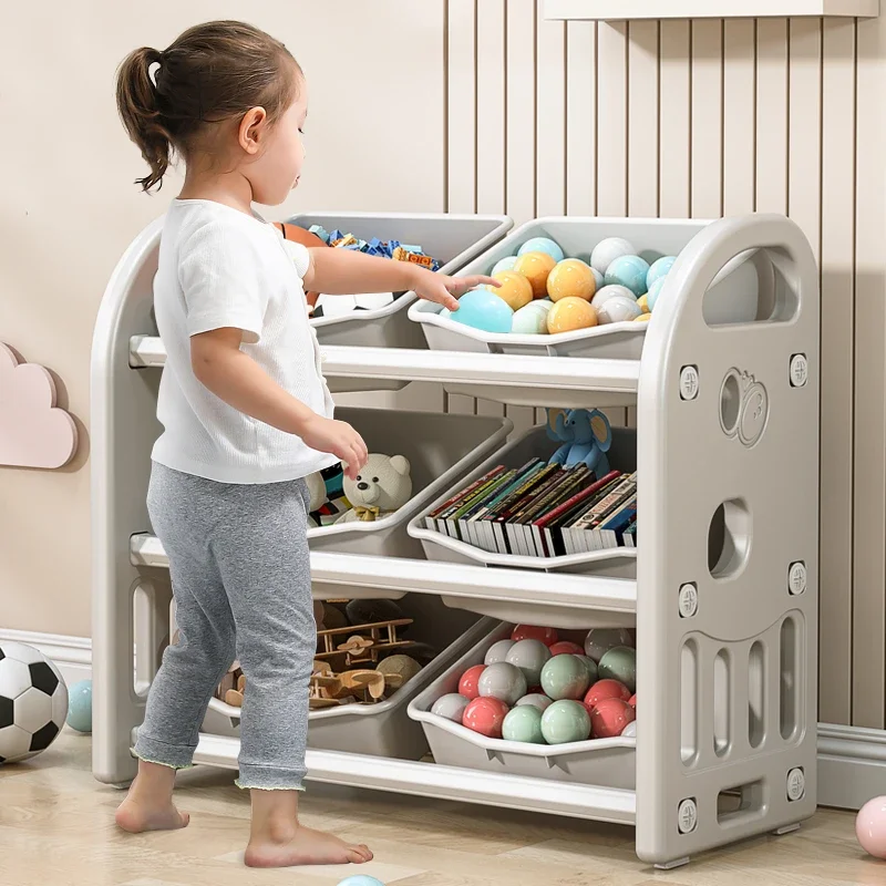 

Multifunctional Children's Toy Storage Rack 3 Layers Organizer Large Capacity Shelf Cabinet for Home Furniture Sundries