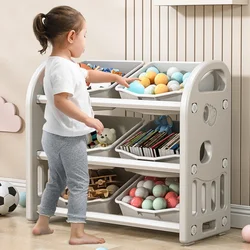 Multifunctional Children's Toy Storage Rack 3 Layers Organizer Large Capacity Shelf Cabinet for Home Furniture Sundries