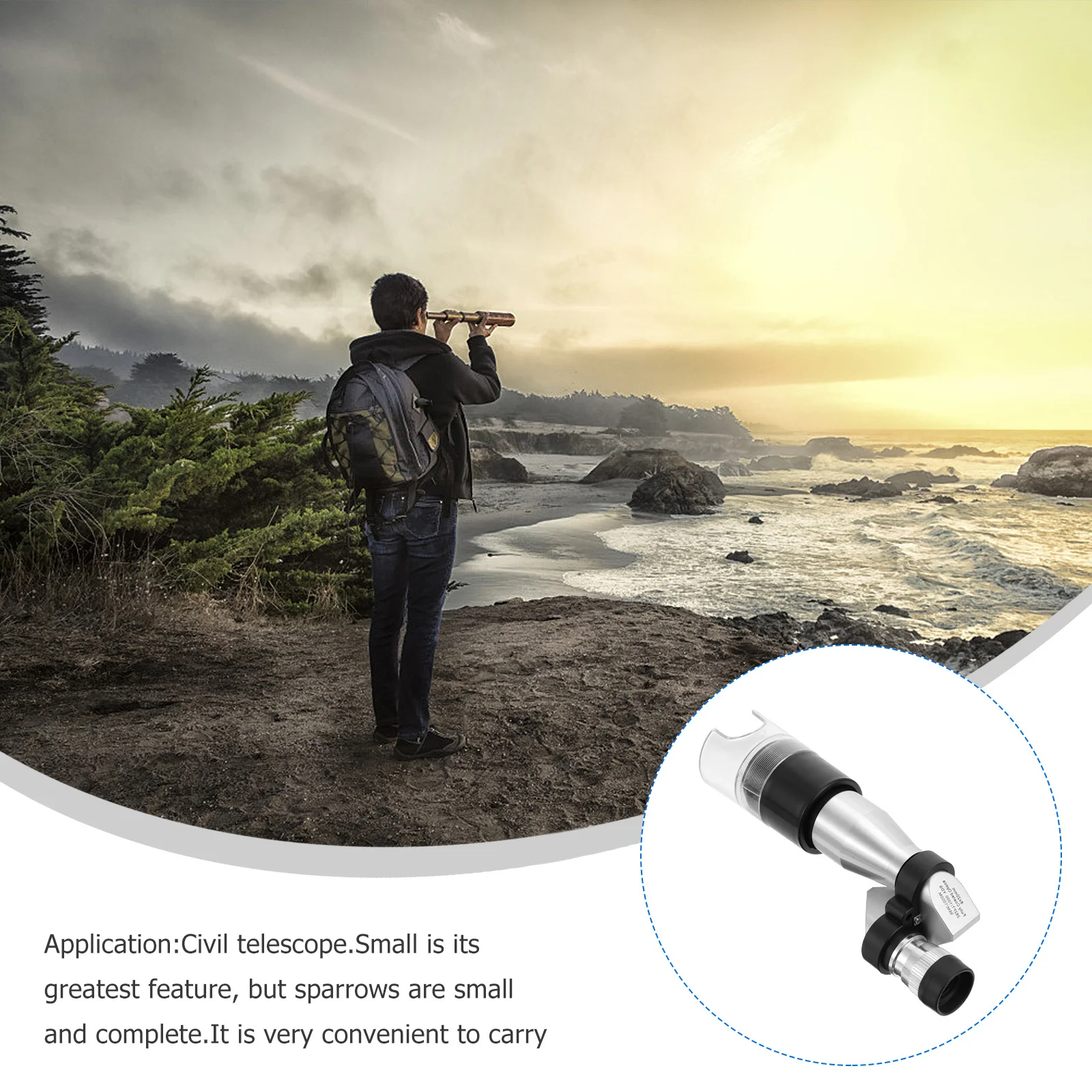 

Mini 8x Catadioptric Style Monocular Compact Portable Pocket Telescope Adjustable Lightweight Outdoor Magnifier