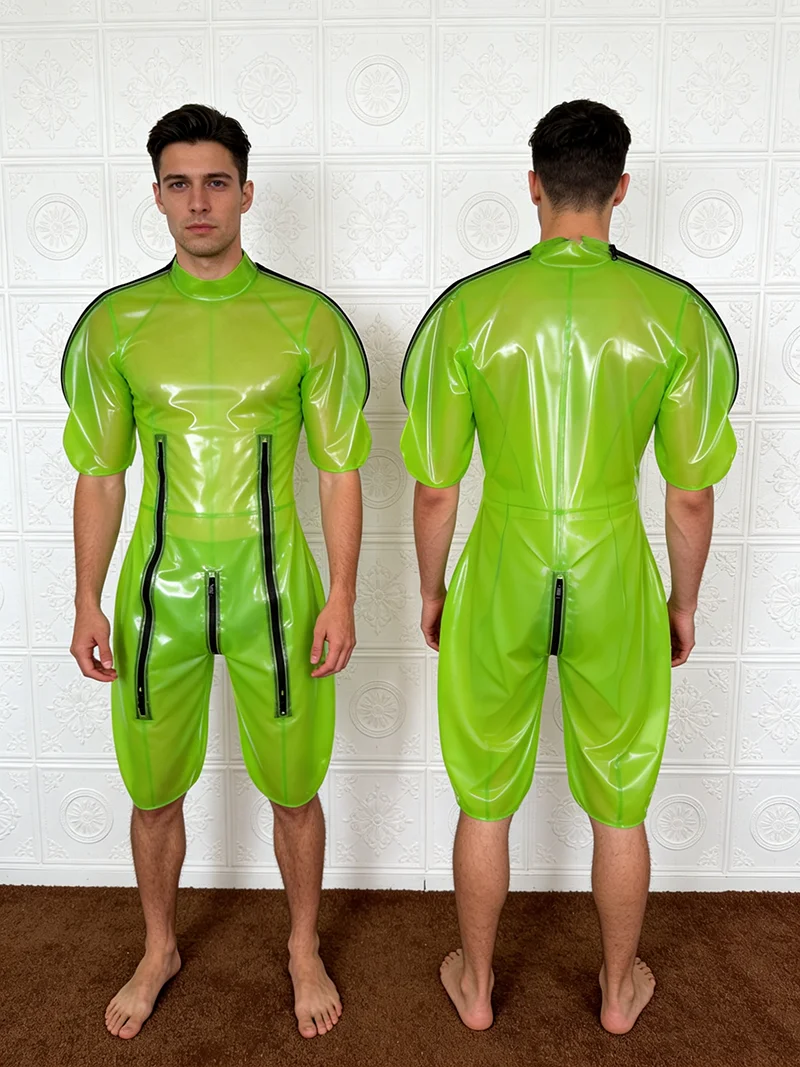 

Латексный резиновый комбинезон для Хэллоуина, маскарадный костюм, облегающая одежда, черный костюм с молнией для косплея