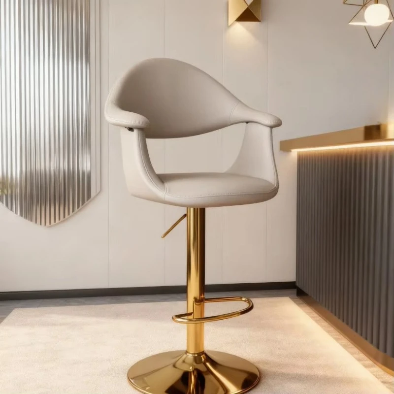 Modern simple adjustable backrest lifting rotating metal frame bar stool household furniture