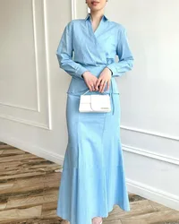 Ramadan set di due pezzi camicia e pantaloni donna abiti musulmani camicia camicetta Musulman Ensembles set di abiti islamici caftano marocchino