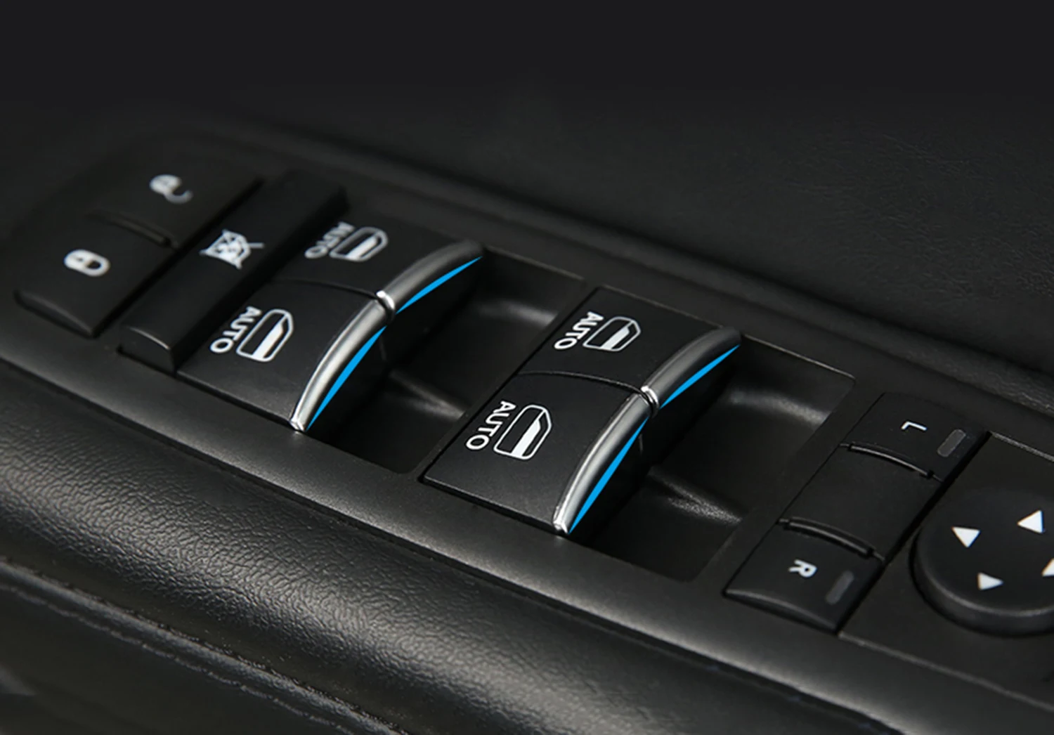 Silver Car Door Window Lift Button Switch Sticker for Jeep Grand Cherokee 2011+ Cherokee 2014+ Grand Commander 2018+ Accessories