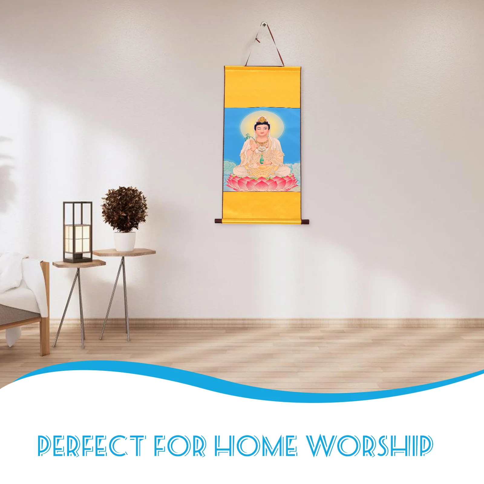 

Guanyin Buddha Statue Hanging Painting Wall Decor Artwork for Walls Decorate Background Wood Decorative Hangings