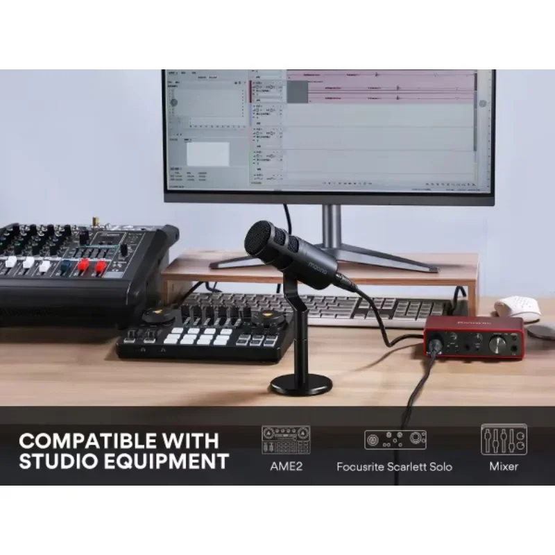 PD400X XLR dynamic podcast microphone is sturdy and stable, suitable for podcast equipment, radio, and microphone