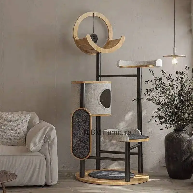 

Climbing Multi-layer Luxury Creative Frame Home Solid Cat Tree Wood Cat Scratching Board for Cat Balcony Simple Pet Accessories