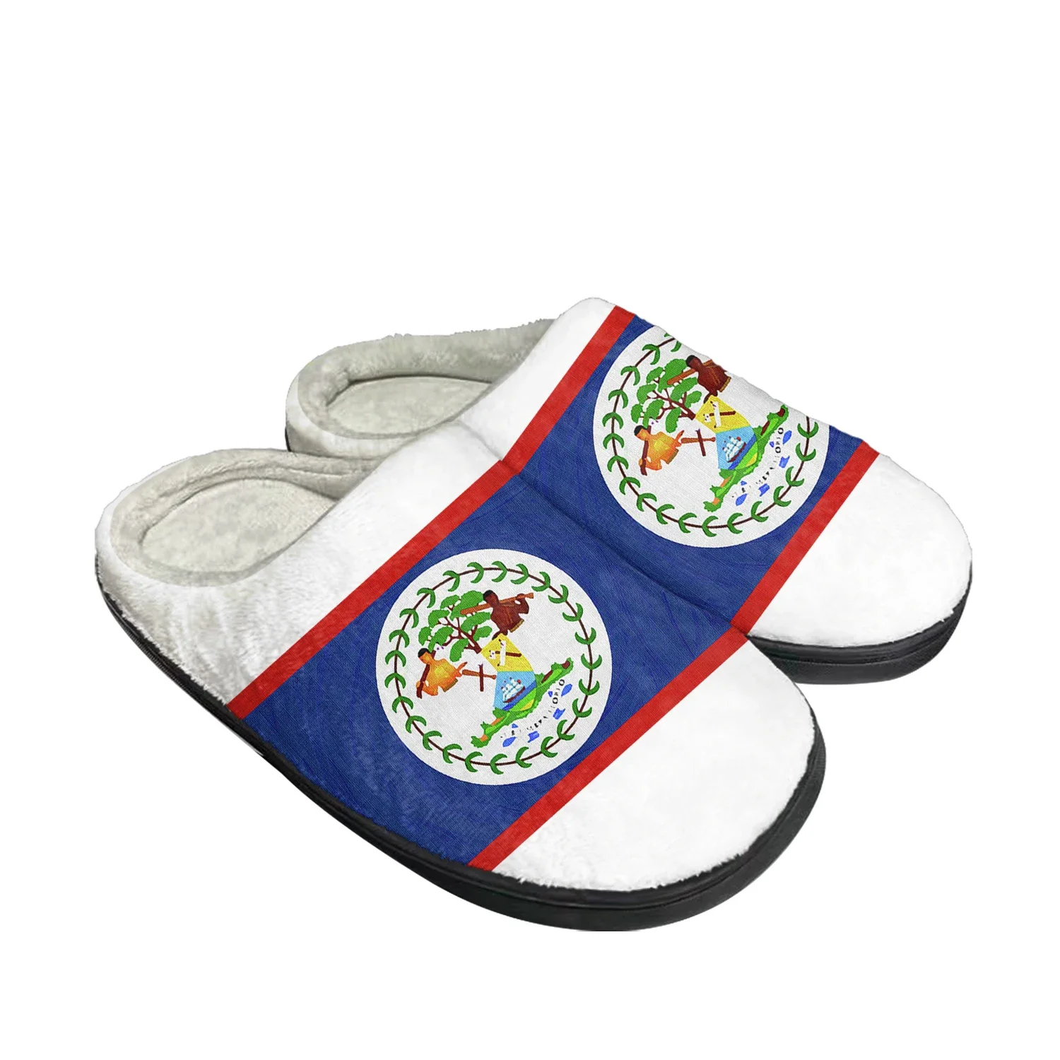 Belizean Flag Home Cotton Custom Slippers Mens Womens Sandals Belize Plush Bedroom Casual Keep Warm Shoes Thermal Slipper