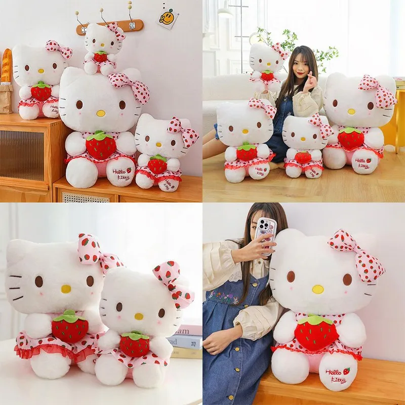 

Kawaii Hello Kitty плюшевая клубника KT Cat кукла мягкая игрушка милый детский подарок на день рождения для детей оптовая продажа подарок через границу