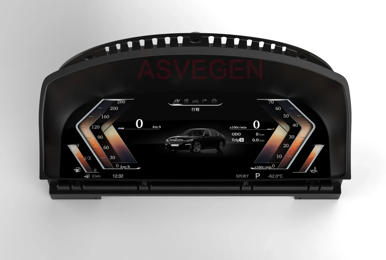12.3-Inch Screen Digital Speedometer Cluster GPS Stereo USB Connectivity Built for E65/E66 LCD Instrument Panel Dashboard