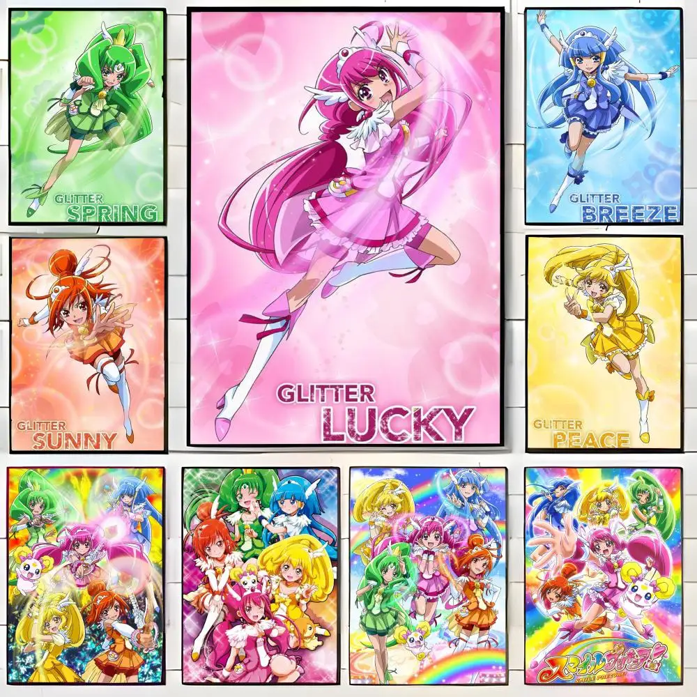 Anime S-Smile P-Precures P-Pretty Cure Poster Wall Art Print Poster Decorative Mural Home Decor Gift Unframed