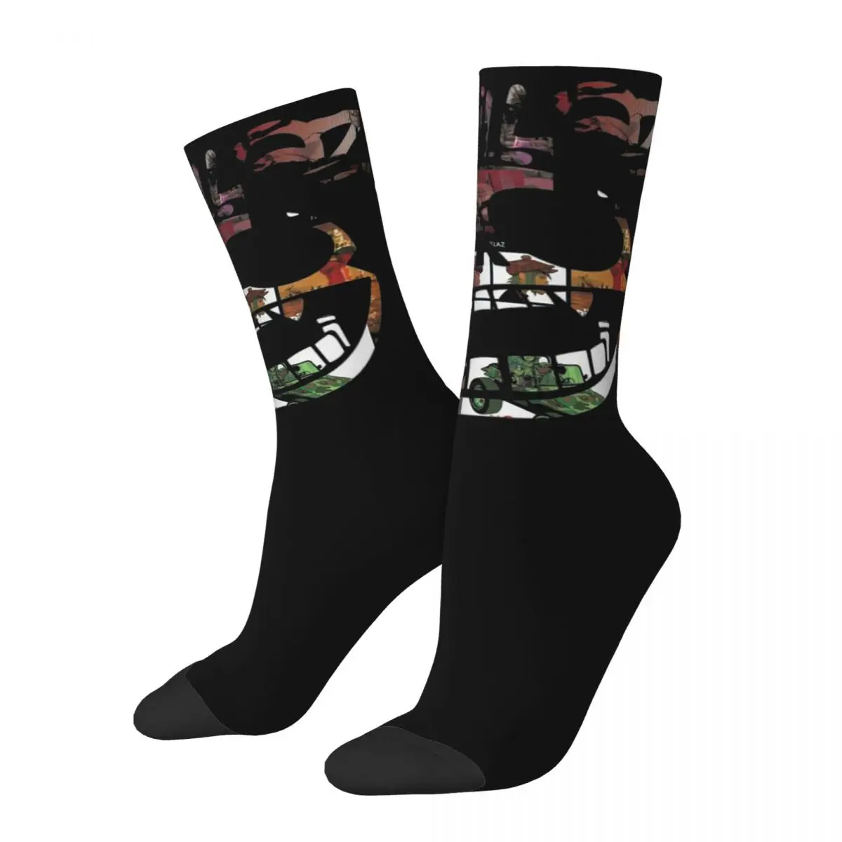 3D printing cosy Unisex Socks,Running Cool Music Band Gorillaz Skateboard Interesting Four Seasons Socks