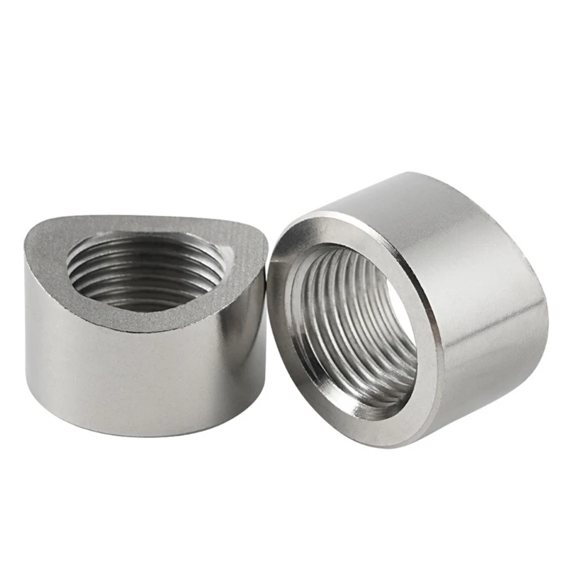 Auto Stainless Steel Bung Plug Curved Nut Stepped Mount Wideband Solder Bungs M18x1.5 Universal 2x L9BC