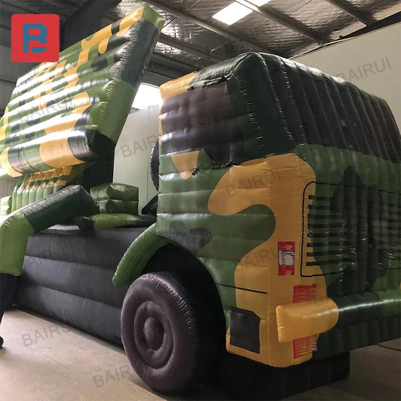 Giant military inflatable tank truck combat vehicle for Military Training Exercises, Tactical Simulations