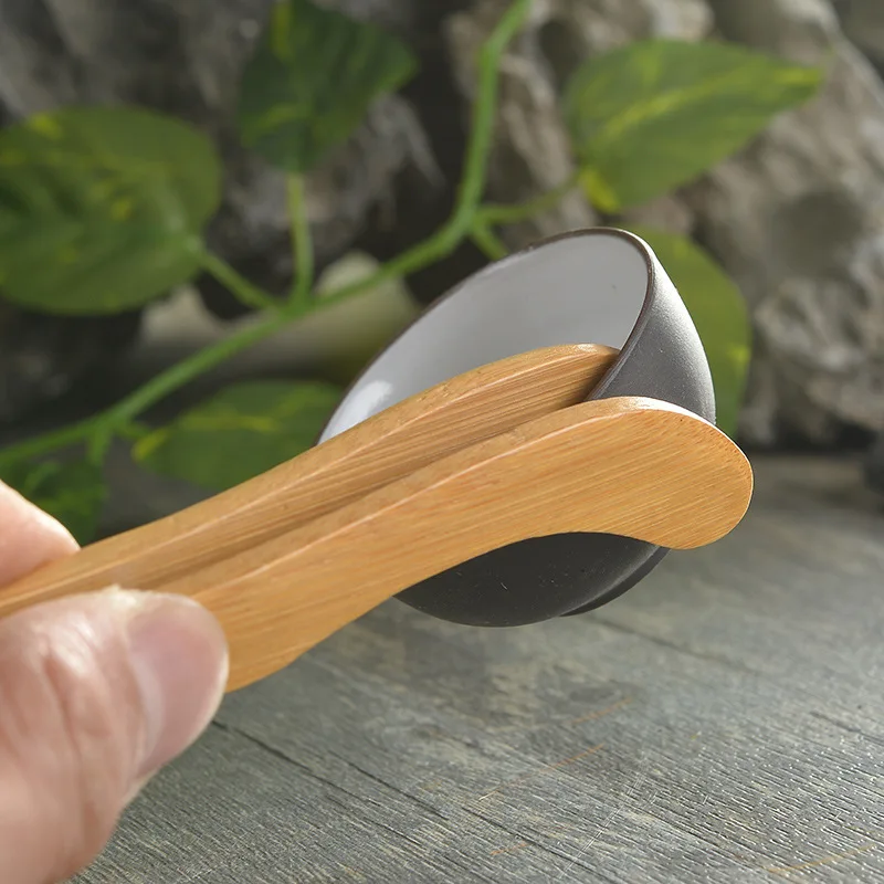 Juego de utensilios para ceremonia del té, juego de cucharaditas de bambú, aguja de té, pinzas de té, Clip, colador, tubo Tong, accesorios de té de madera, 5 piezas por juego