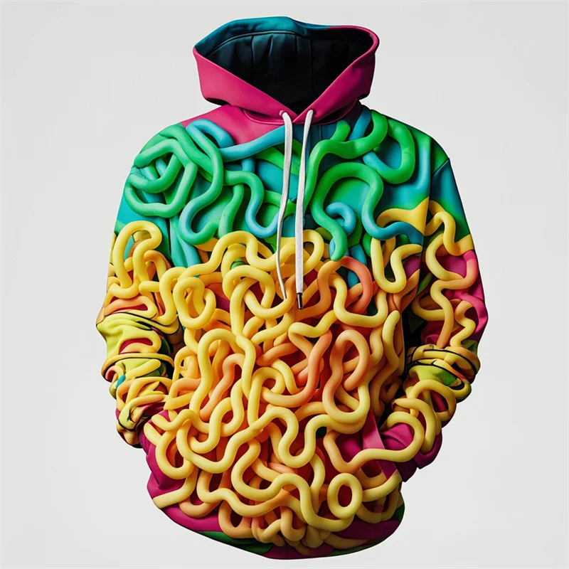 3D Noodle Print Hoodie Sweatshirt For Men Women Funny Ramen Spring/ Autumn Hooded Unisex Casual Designer Clothes Kid Casual Tops