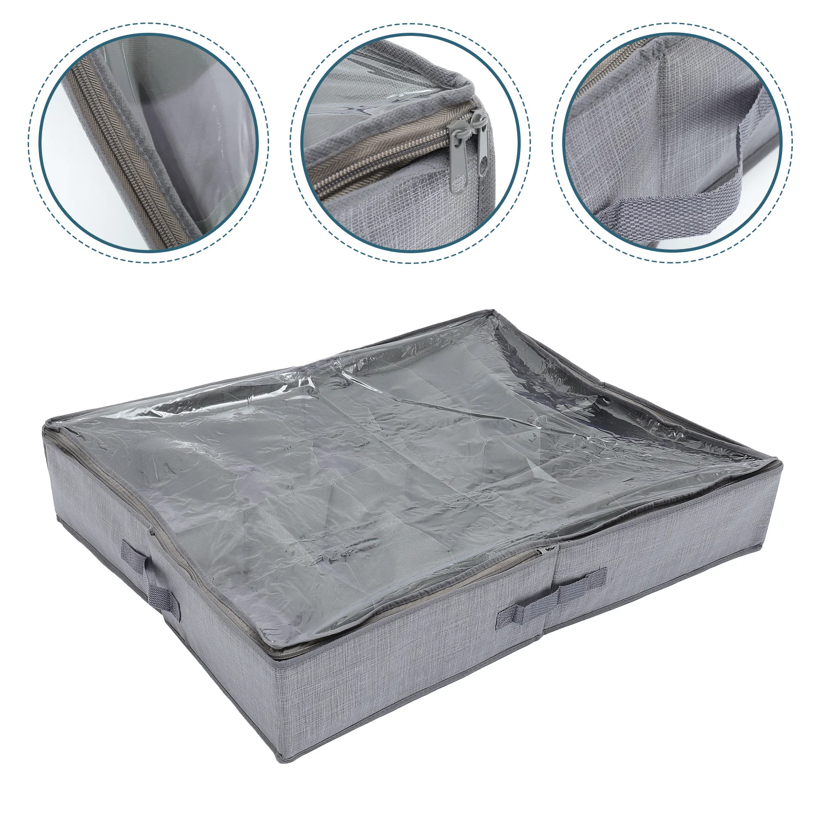 

Shoe Storage Box Foldable Large Capacity Under Bed Container ganizer Dustproof Multi grids Case Reusable Transparent Storage Bag