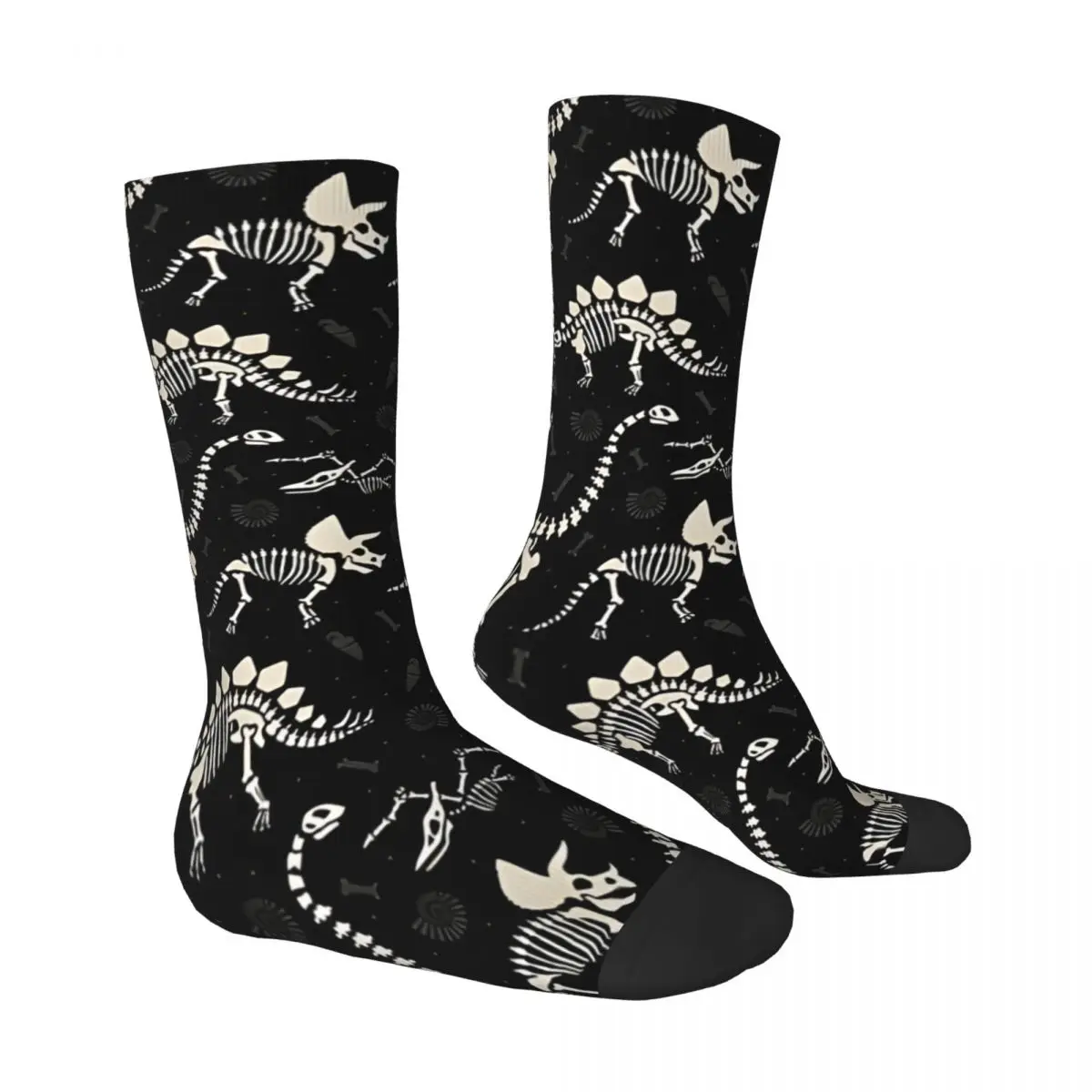 Dinosaur Fossils In Black Dinos Socks Male Mens Women Summer Stockings Polyester