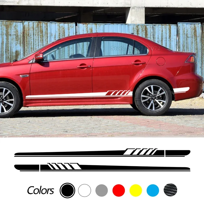 2Pcs Car Side Sticker Vinyl Door Auto Tuning Accessories For Mitsubishi Lancer 10 9 EX Outlander 3 ASX L200 Ralliart Competition