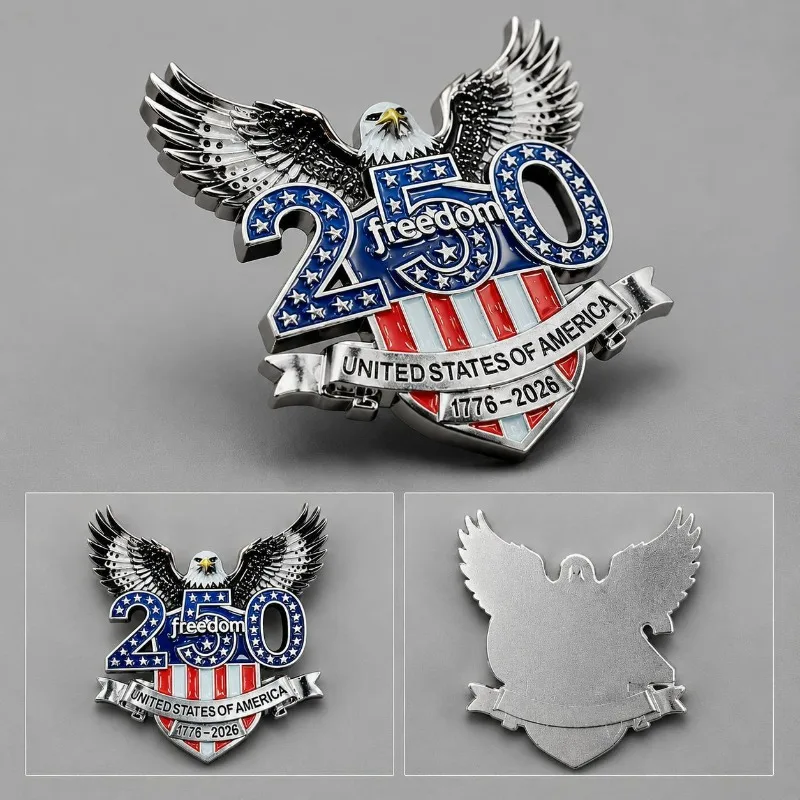 Metal Decorative Stickers The 250th Anniversary Founding of The United States - DIY Personalized Display with Scratch Protection