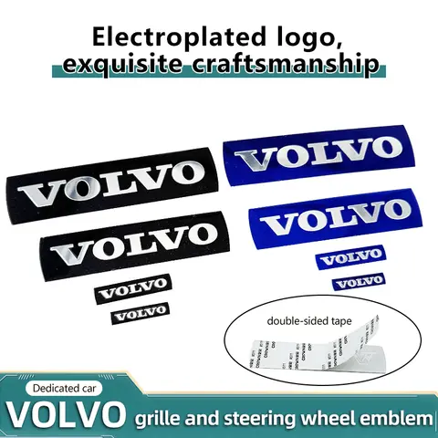 Car Grille Badge Sticker Front Grille Blue Black Letter Emblem Decals For Volvo Rdesign S80 V40 V50 V60 V70 S80L XC60 XC90 S40