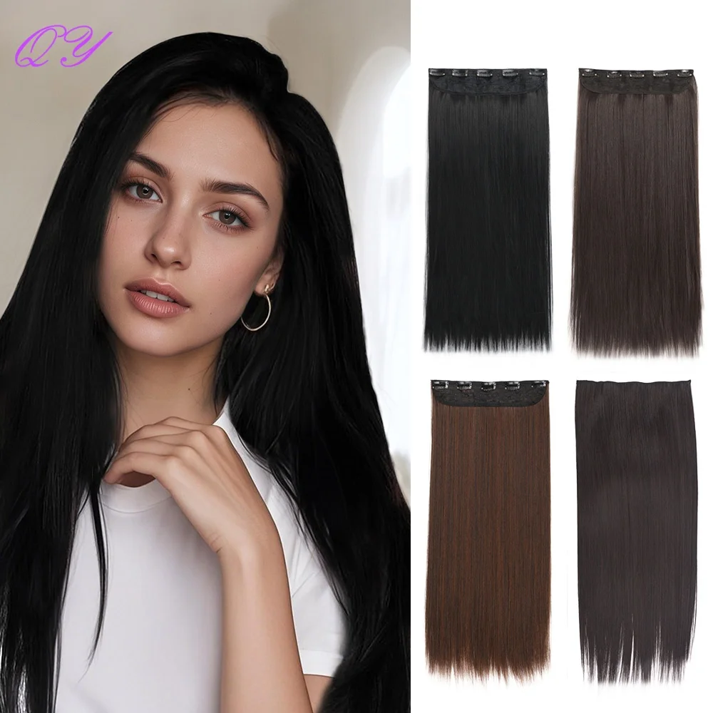 

Synthetic 20/24 Inches Long Natural Straight Invisible Seamless Hair Extensions Clip In Extensions For Women