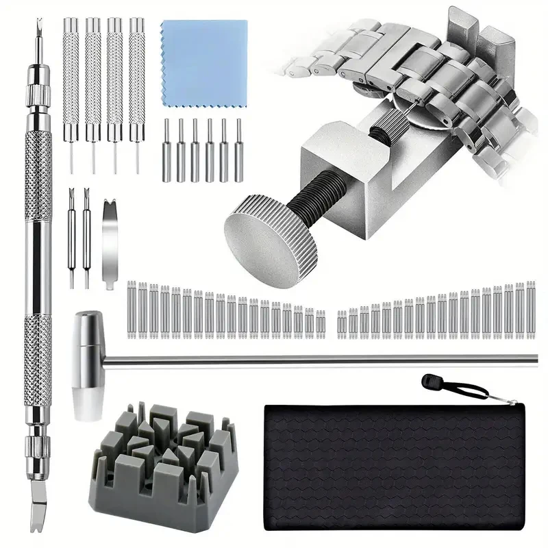 Profissional fácil link desmontagem e conjunto de ferramentas de ajuste de tamanho da pulseira profissional conjunto de ferramentas de reparo de relógio presente para pai