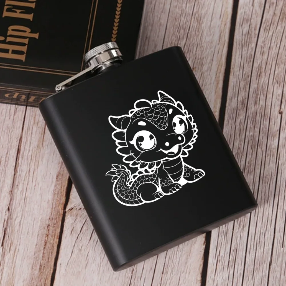 

6oz Custom Stainless Steel Flask Exquisite Design Business Gift Personalized Pattern Outdoor Portable Whisky Flask Wholesale