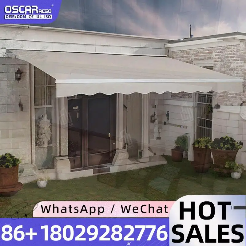 

Outdoor Full Cassette Retractable Motorized Sunshade Shelter for Patio Garden Balcony Retractable Awning